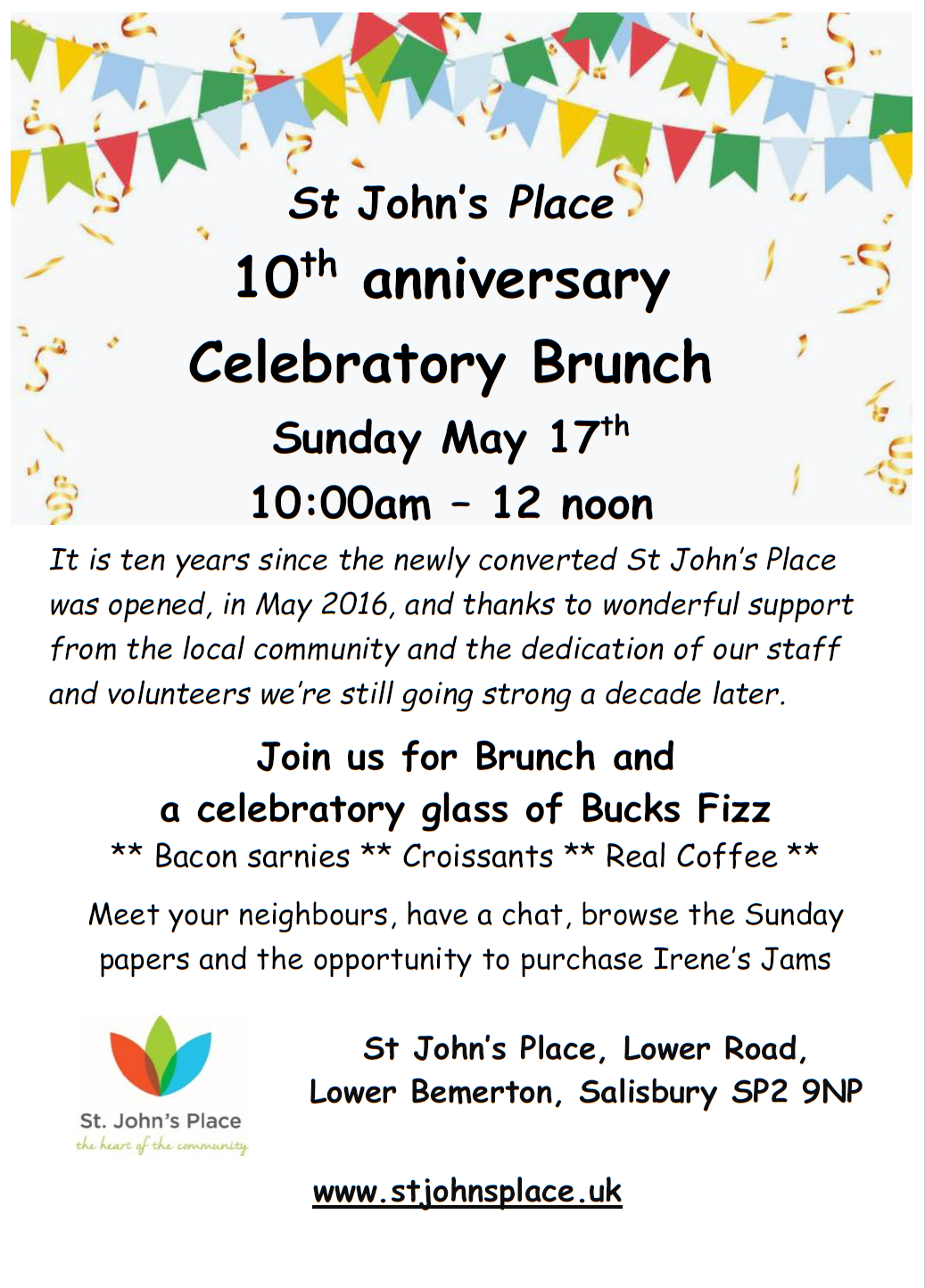 10th anniversary brunch 17/5